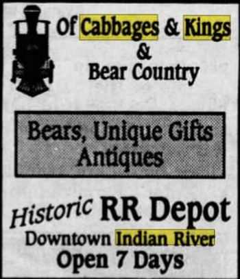 The Station @ 310 (Of Cabbages and Kings Gift Shop) - Aug 1996 Ad (newer photo)